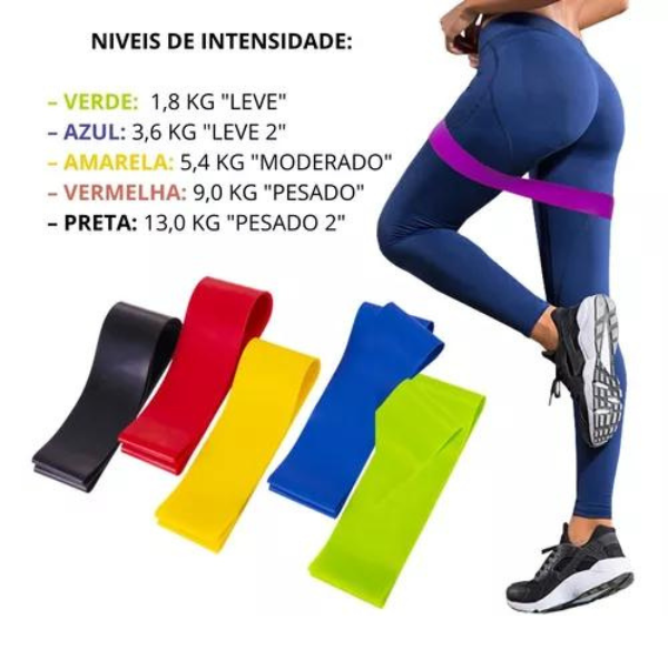 Cinto Para Exercicios Fisicos Kit Com 5 Elasticos.