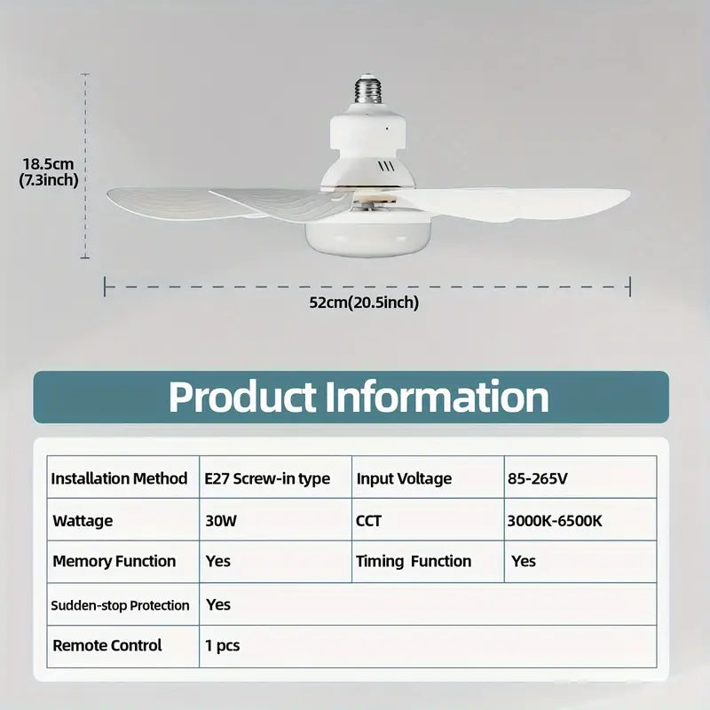 Lâmpada com ventilador