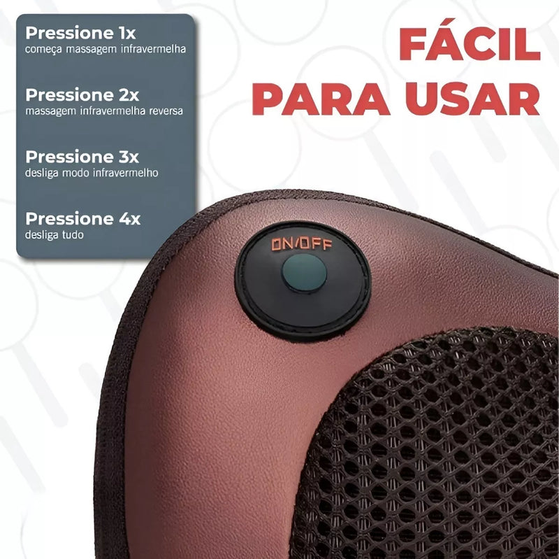 Almofada de massagem eletrônica carro e casa.
