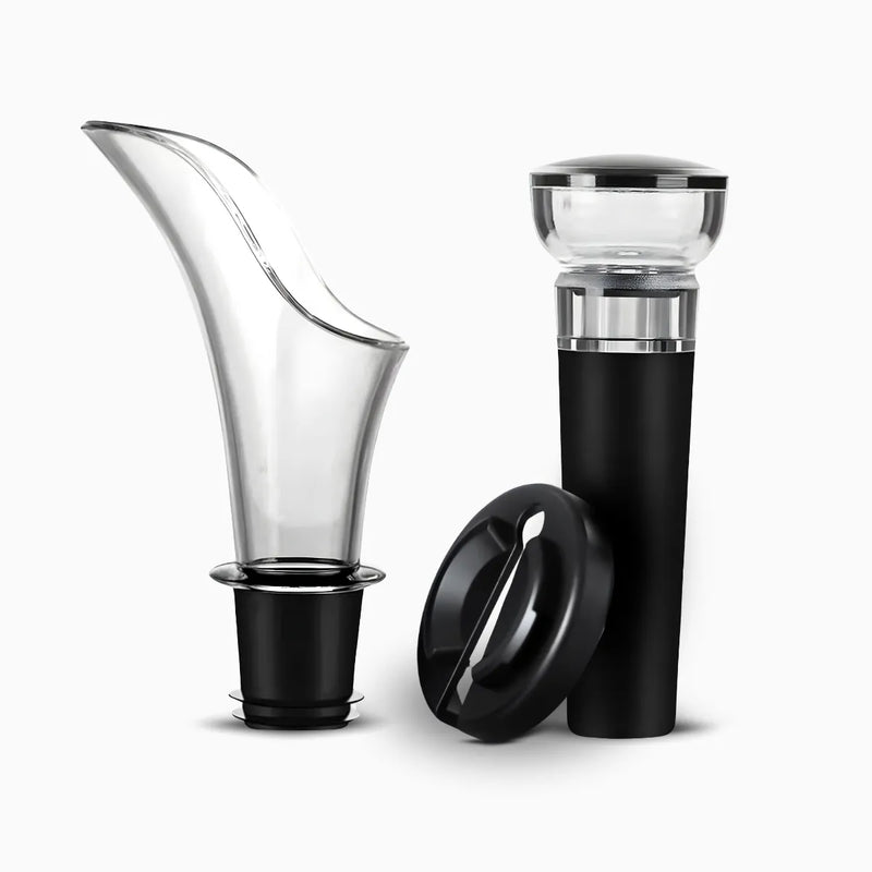 Kit Para Vinho Com Bico Aerador e Rolha Tampa a Vácuo.