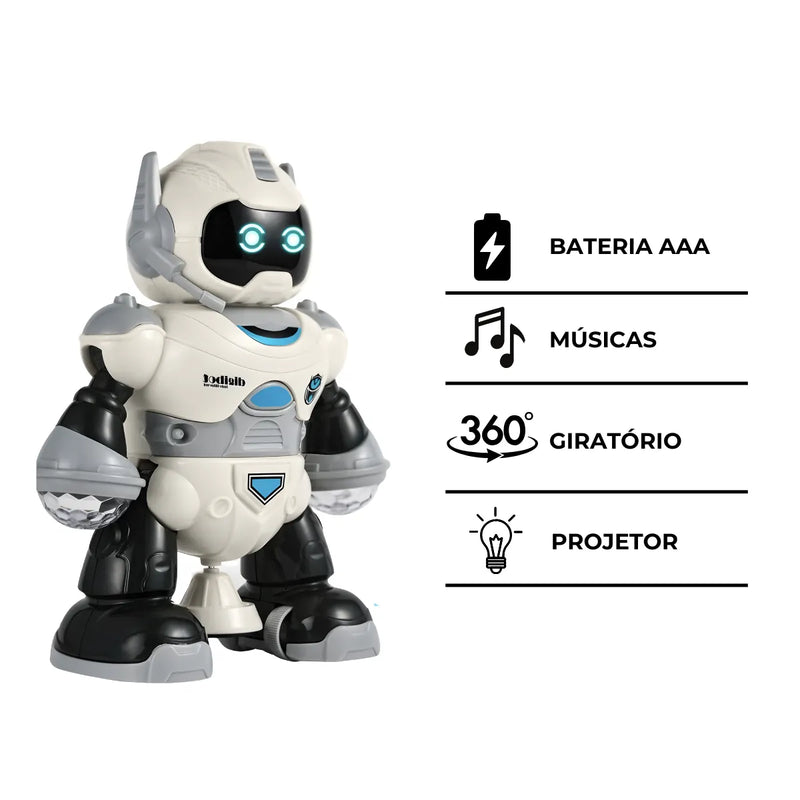 Robô Inteligente; Eletrônico Giratório com Mini Projetor.