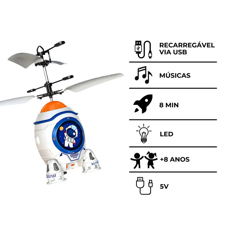 Foguete Espacial; Mini Foguete Infantil Com Sensor Luz