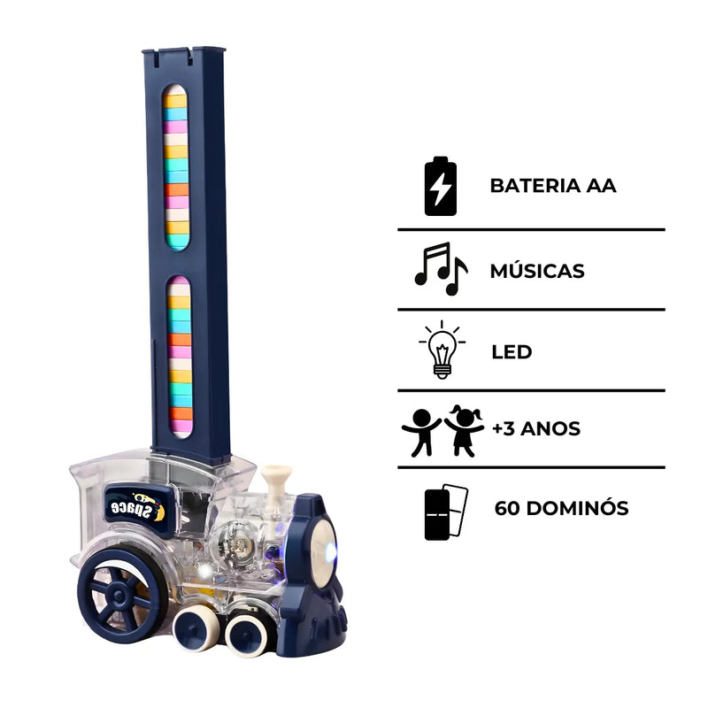 Trem Domino; Colorido Com Som e Iluminação Para Crianças