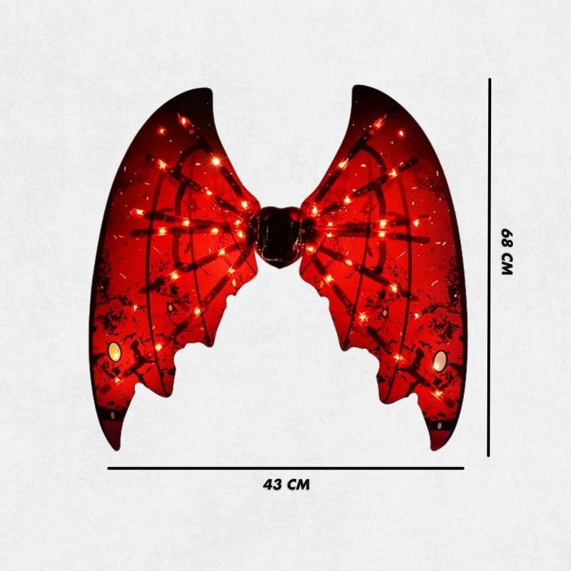 Fantasia de Asas para festas com Led e Música modelo Dragão.