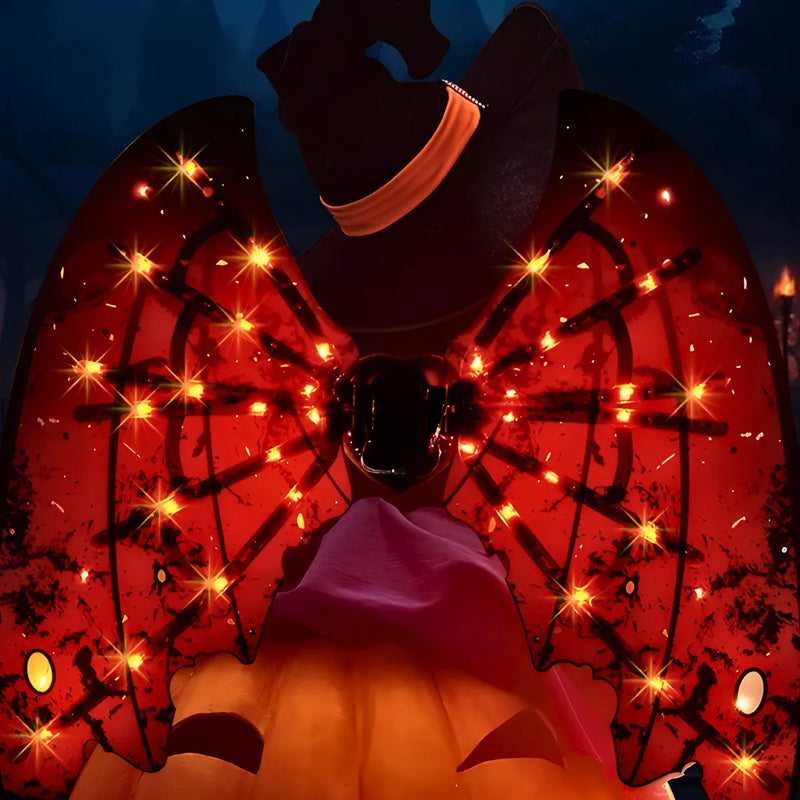 Fantasia de Asas para festas com Led e Música modelo Dragão.