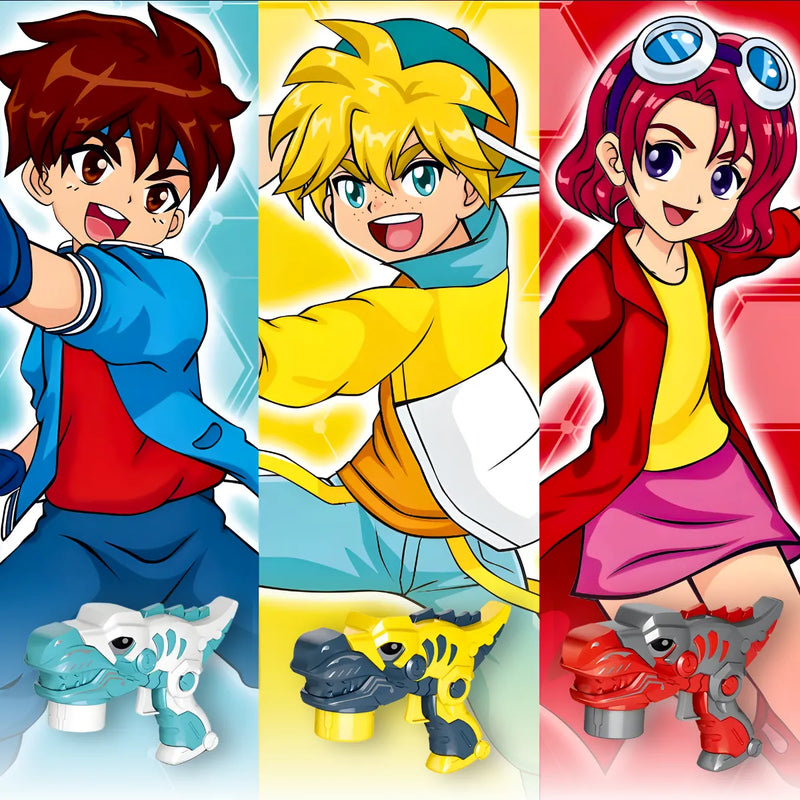 Brinquedo Beyblade Batalha Dinossauro Lançador De Disco.