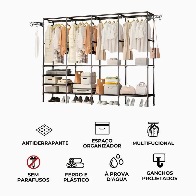 Guarda-Roupa Organizador com 4 colunas.