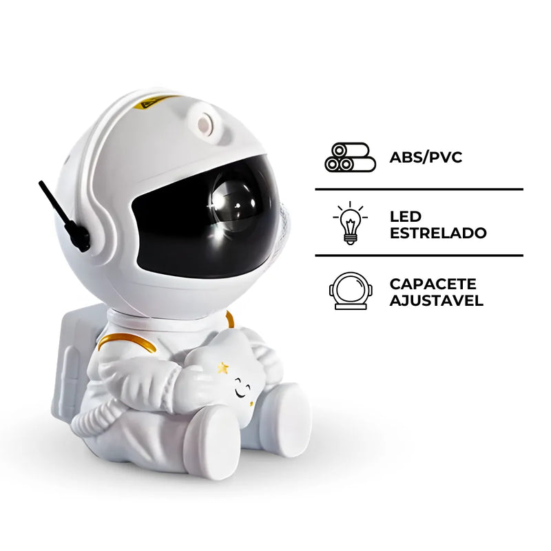 Astronauta Led Projetor Nebulosa Galáxia Estrelada.