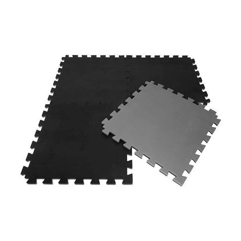 Kit 09 Tapetes Tatame 1x1 20mm Bicolor- Preto e Cinza