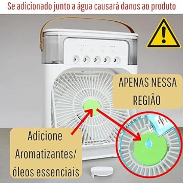 Ventilador Portátil de Mesa Mini Ar Condicionado Umidificado