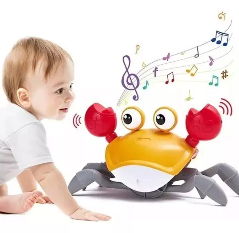 Brinquedo Caranguejo Fujão Música Luz Sensor.