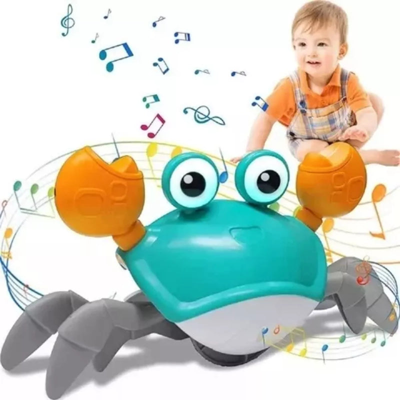 Brinquedo Caranguejo Fujão Música Luz Sensor.