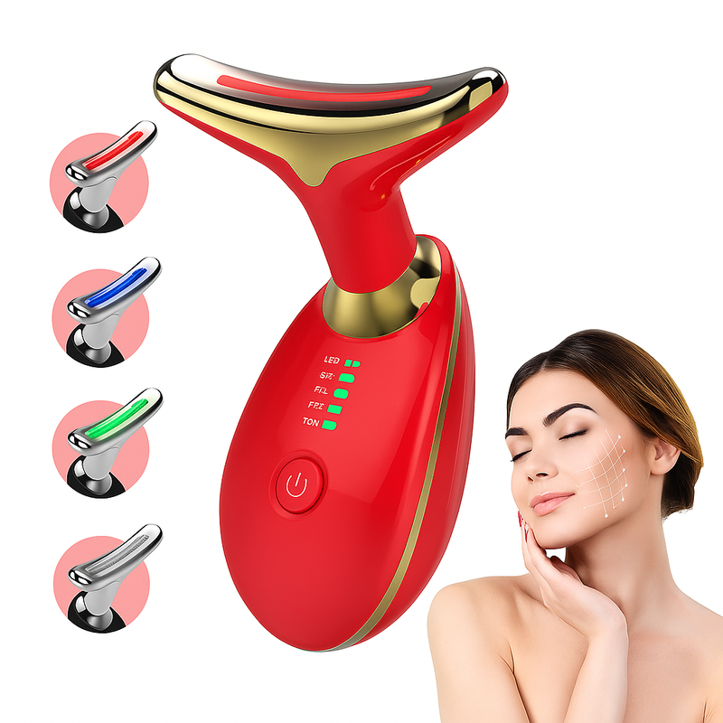 Massageador Facial Eletrico Pescoço Led Lift Fototerapia.