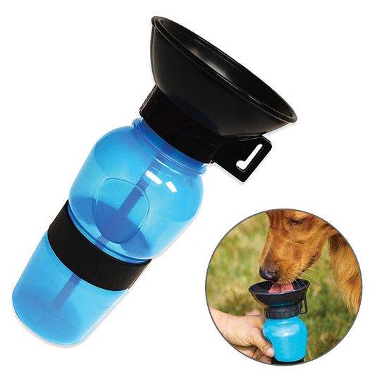 Bebedouro portatil cachorro; Plástico com Velcro.