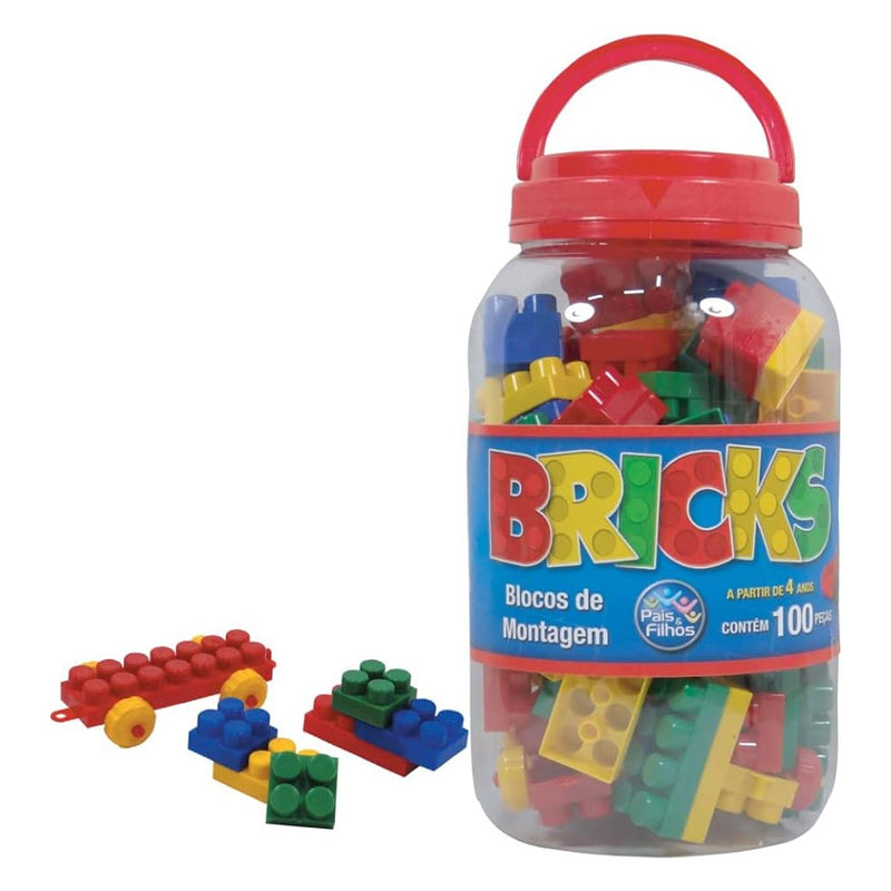 Blocos de Montar Bricks Brinquedo Infantil 100 Pcs